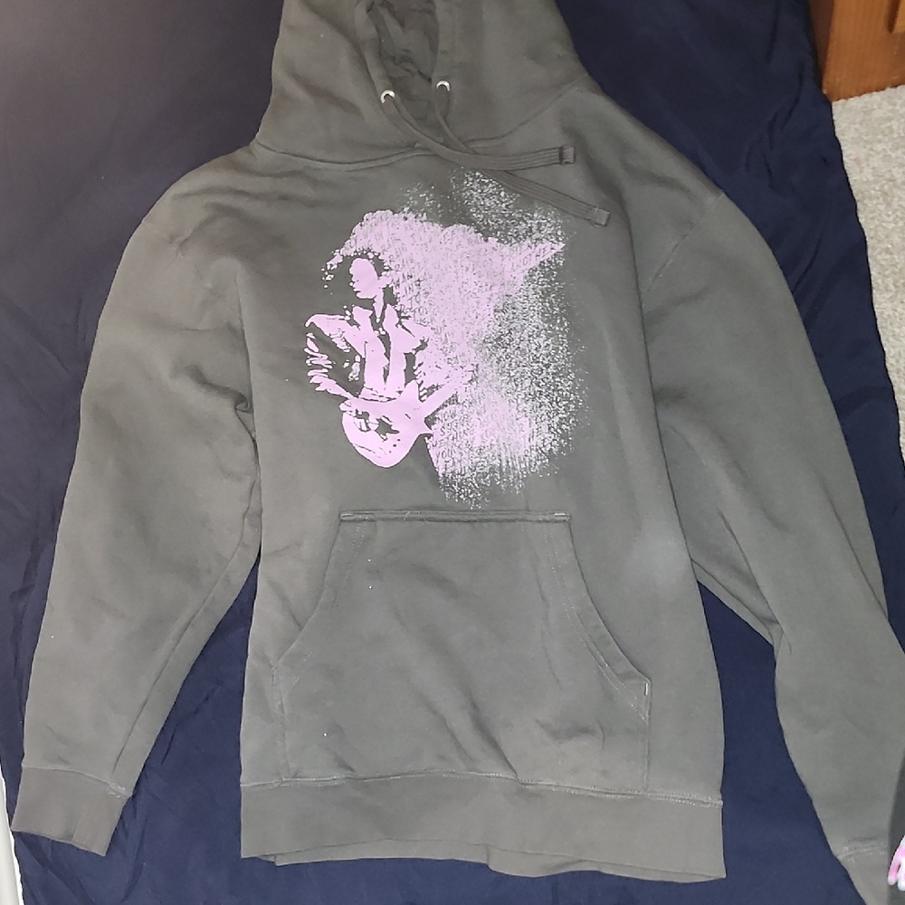Men's Gray Hoodie with Purple Graphic